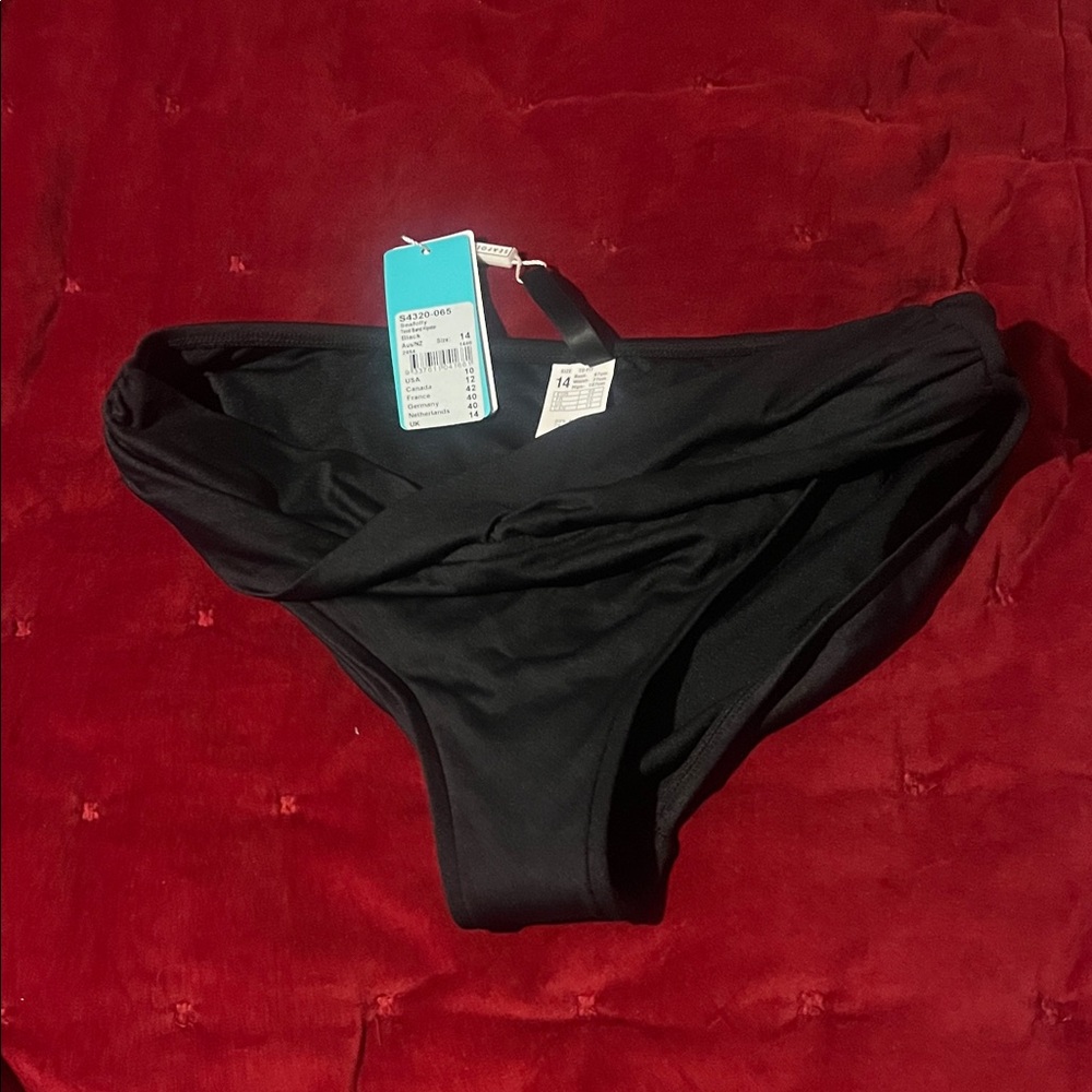Seafolly Black Twist Band Hipster Bikini Bottom